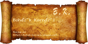 Bohák Kornél névjegykártya