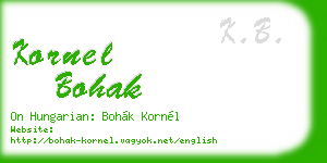 kornel bohak business card