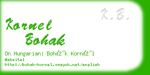 kornel bohak business card